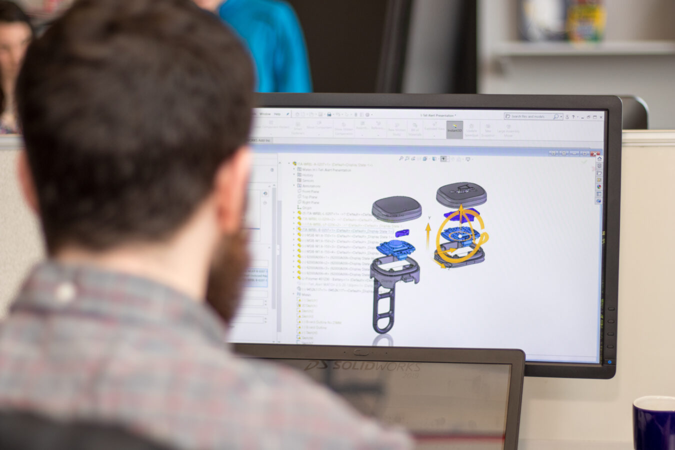 Design Engineer working on a design in CAD