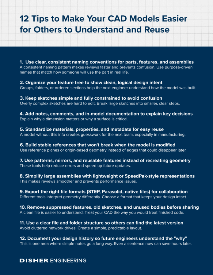 CAD Model Tips Checklist